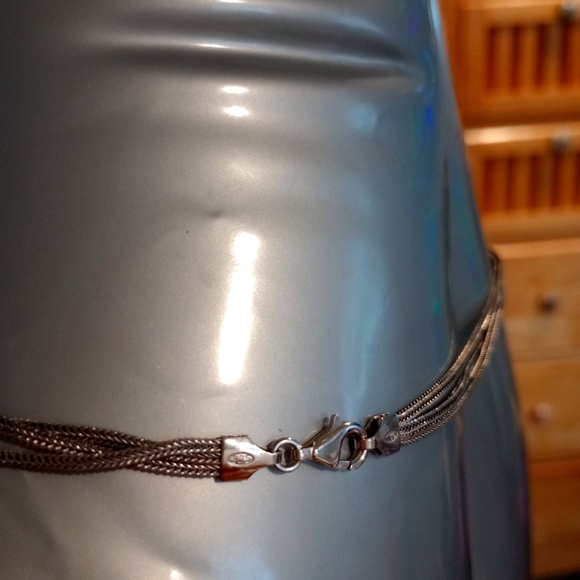 NWOT Silver 3 strand necklace from Italy. - Picture 4 of 12
